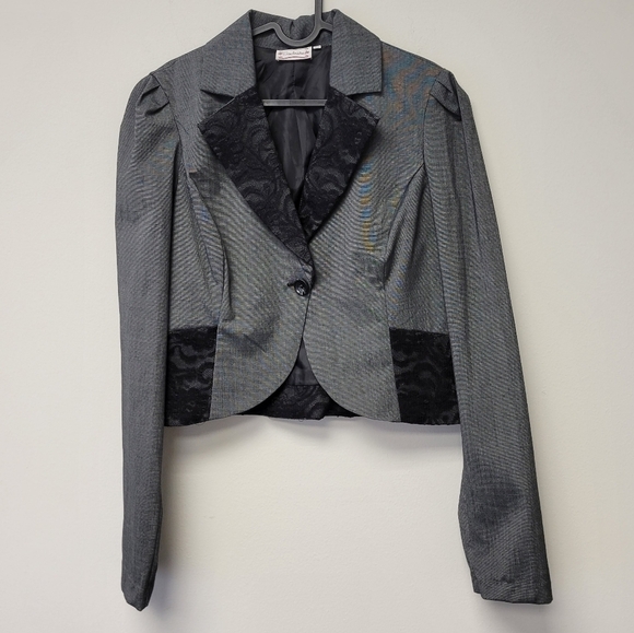 Soulmates Lace Blazer Charcoal Gray XL - Picture 1 of 6